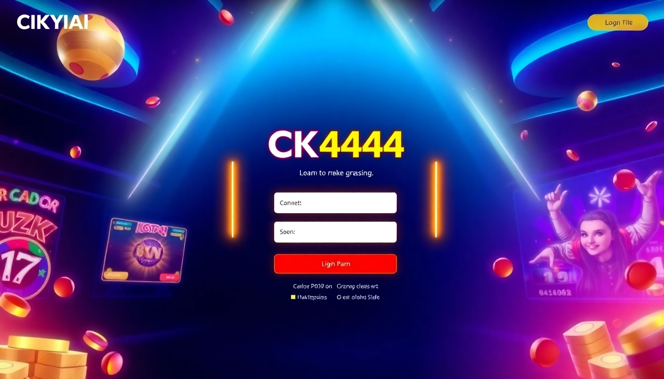 CK4444 login page featuring intuitive interface, bright graphics, and seamless access for online gaming enthusiasts.