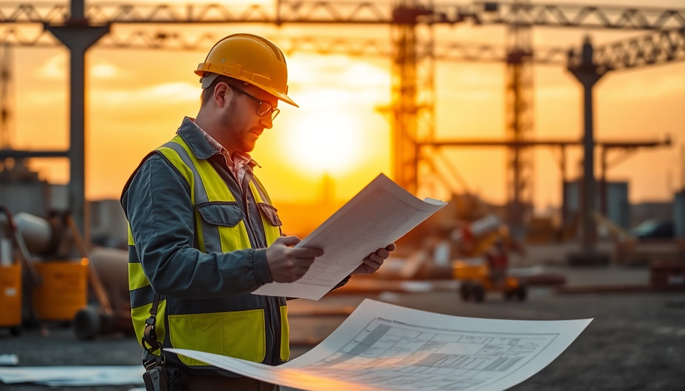 Experienced contractor overseeing a construction project, ensuring quality and safety on site.
