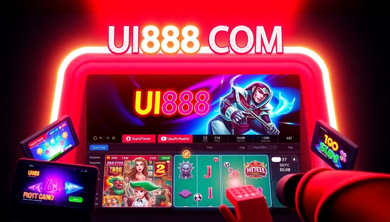Engaging visual of UU88 COM online casino platform with vibrant game graphics and user interaction in a modern design for improved user engagement.