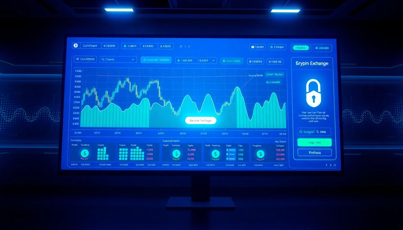 Professional trading platform on a crypto exchange showcasing live charts and secure login