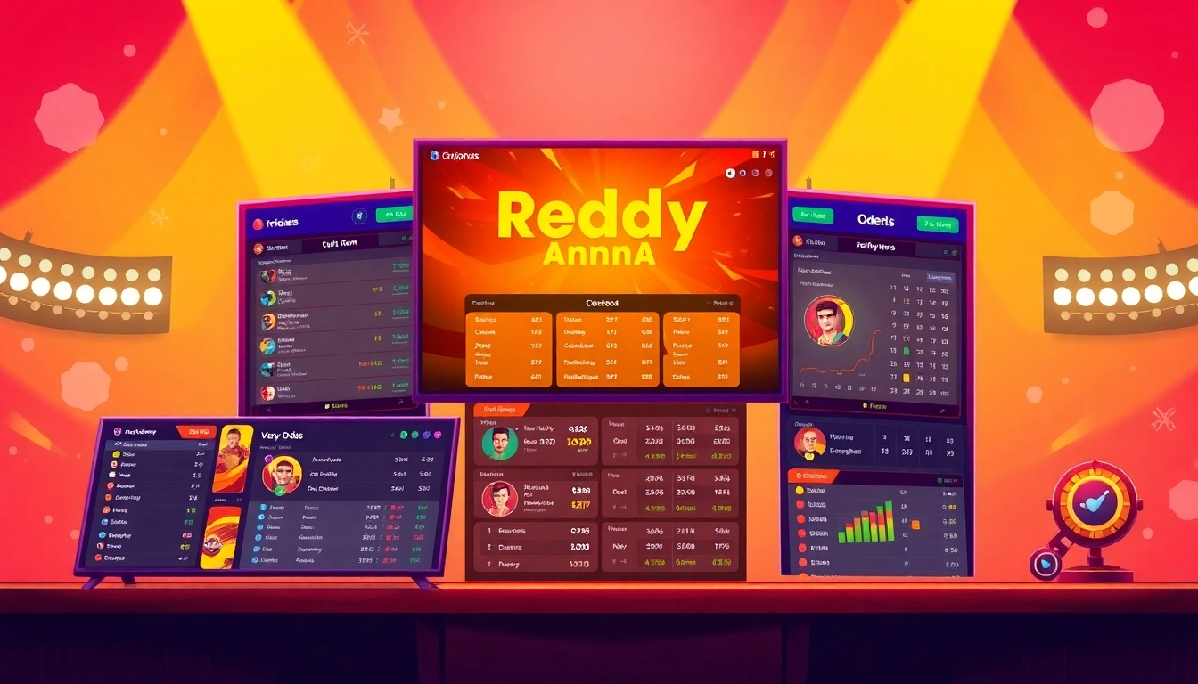 Reddy Anna platform showcasing live cricket betting with vibrant odds and dynamic interface for seamless user experience.