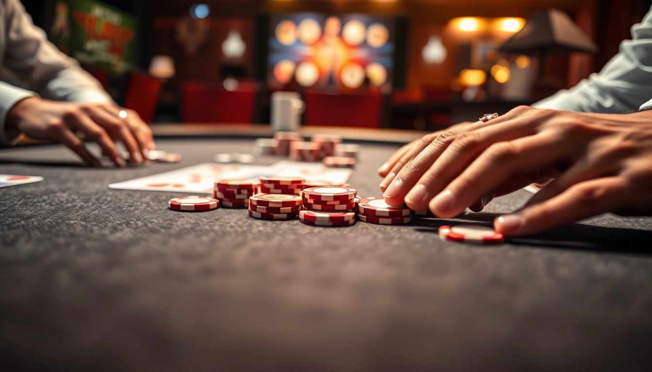 Pokerbros Diamond Union online poker club showing players' hands and colorful chips for a dynamic gaming experience.