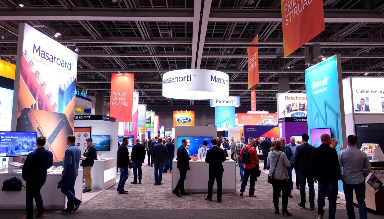 Trade show displays showcasing eye-catching signage and engaging booth designs for maximum