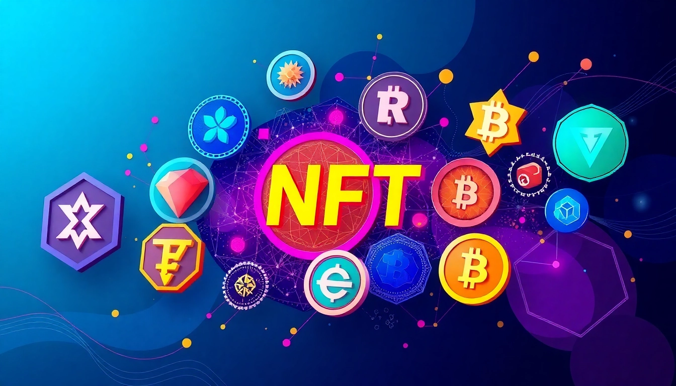 NFTs Latest News highlights in digital art featuring blockchain symbols and vibrant visuals for